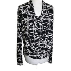 No Label Abstract Faux Wrap Faux Camisole Relaxed Fit Top Size L